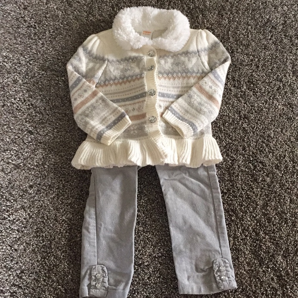 Gymboree matching sweater and corduroys.